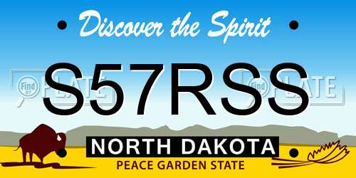 S57RSS North Dakota License Plate