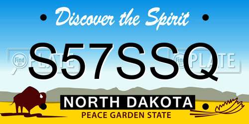 S57SSQ North Dakota License Plate