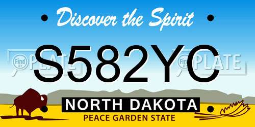 S582YC North Dakota License Plate
