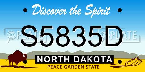 S5835D North Dakota License Plate