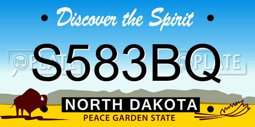 S583BQ North Dakota License Plate