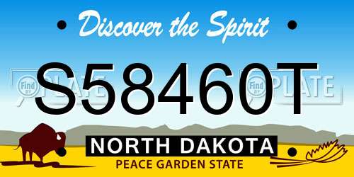 S58460T North Dakota License Plate