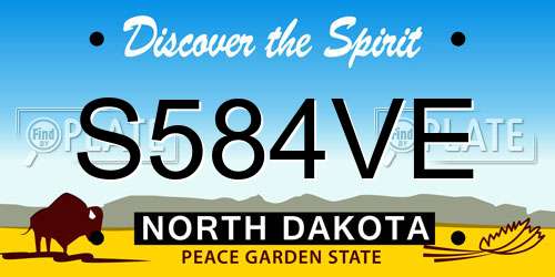 S584VE North Dakota License Plate