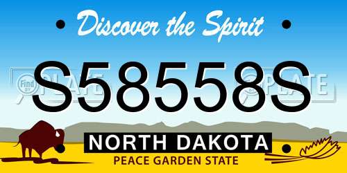 S58558S North Dakota License Plate