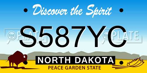 S587YC North Dakota License Plate