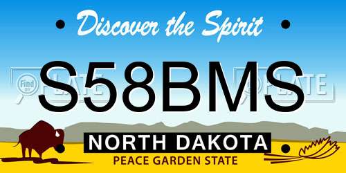 S58BMS North Dakota License Plate