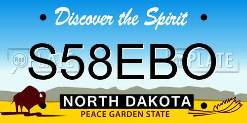 S58EBO North Dakota License Plate
