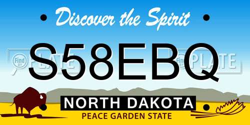 S58EBQ North Dakota License Plate