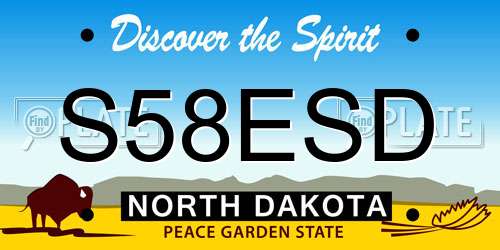 S58ESD North Dakota License Plate