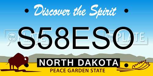 S58ESO North Dakota License Plate