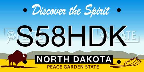 S58HDK North Dakota License Plate