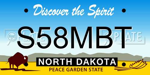 S58MBT North Dakota License Plate