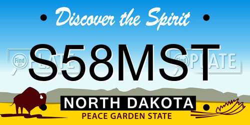 S58MST North Dakota License Plate