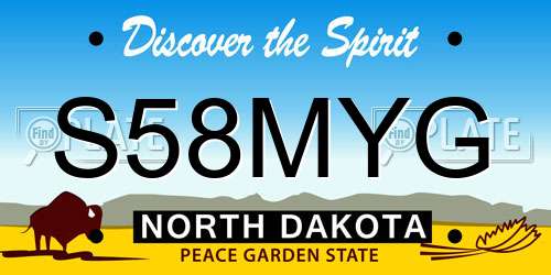 S58MYG North Dakota License Plate