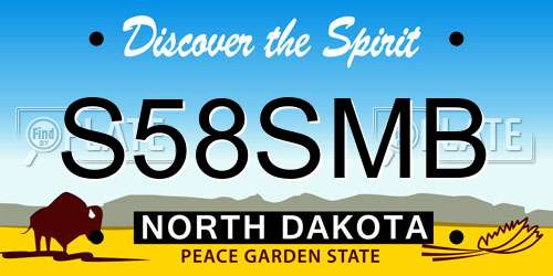 S58SMB North Dakota License Plate