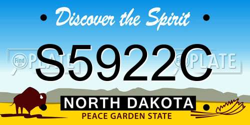 S5922C North Dakota License Plate