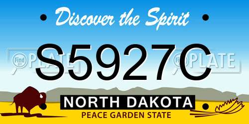 S5927C North Dakota License Plate