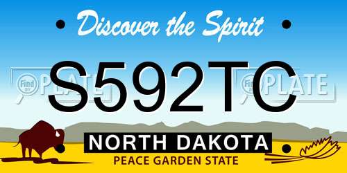 S592TC North Dakota License Plate