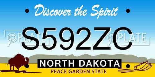 S592ZC North Dakota License Plate