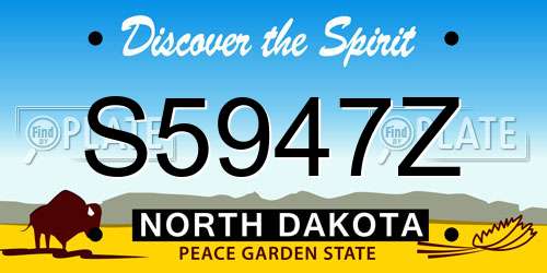 S5947Z North Dakota License Plate