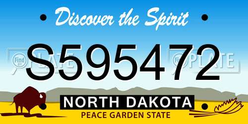 S595472 North Dakota License Plate