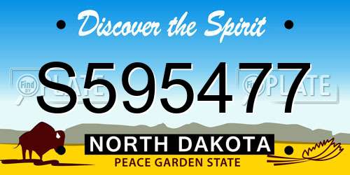 S595477 North Dakota License Plate
