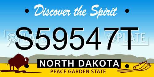 S59547T North Dakota License Plate