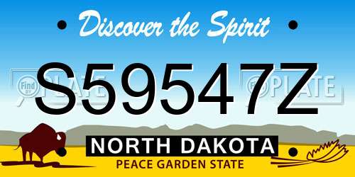 S59547Z North Dakota License Plate