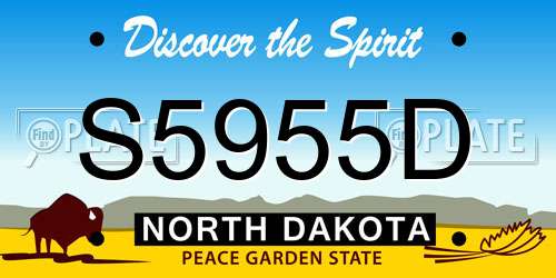 S5955D North Dakota License Plate
