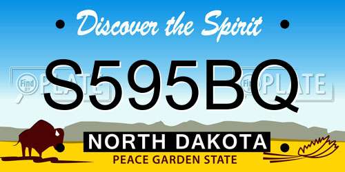 S595BQ North Dakota License Plate