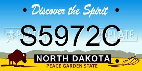 S5972C North Dakota License Plate