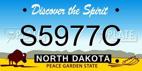 S5977C North Dakota License Plate