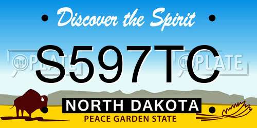 S597TC North Dakota License Plate