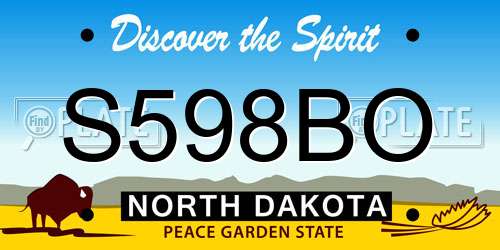 S598BO North Dakota License Plate