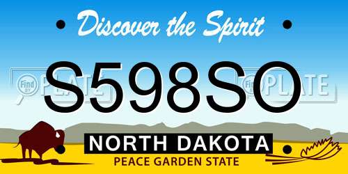 S598SO North Dakota License Plate