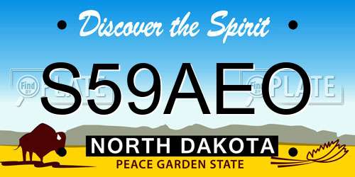 S59AEO North Dakota License Plate