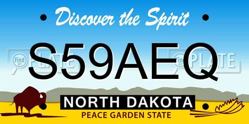 S59AEQ North Dakota License Plate
