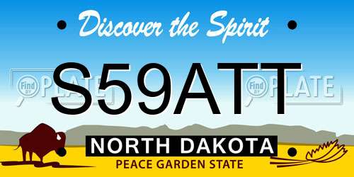 S59ATT North Dakota License Plate
