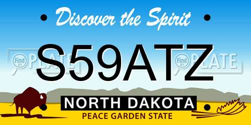 S59ATZ North Dakota License Plate