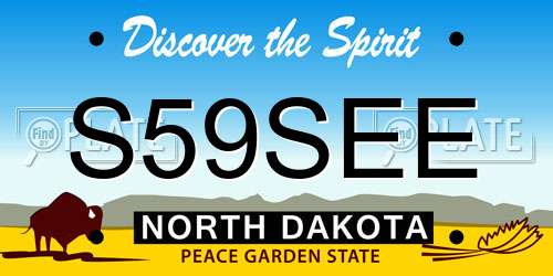 S59SEE North Dakota License Plate