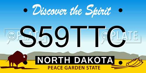 S59TTC North Dakota License Plate