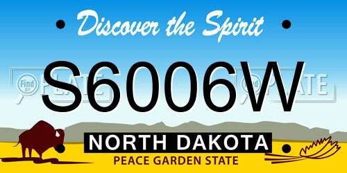 S6006W North Dakota License Plate