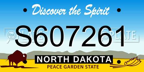 S607261 North Dakota License Plate