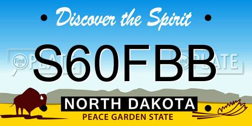 S60FBB North Dakota License Plate