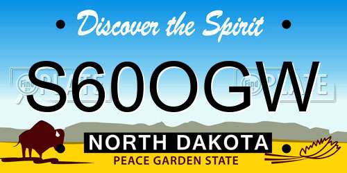 S60OGW North Dakota License Plate