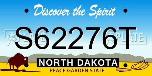 S62276T North Dakota License Plate