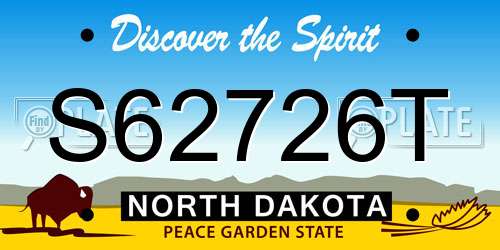 S62726T North Dakota License Plate