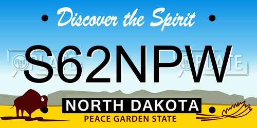 S62NPW North Dakota License Plate