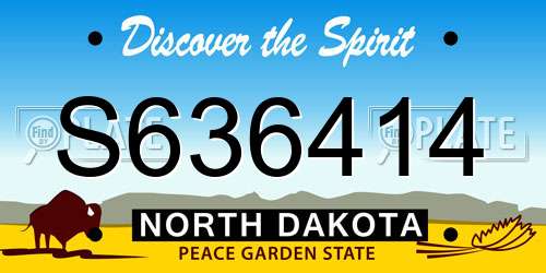 S636414 North Dakota License Plate