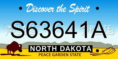 S63641A North Dakota License Plate